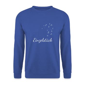 Einzelstück Sternchen weiß - Unisex Pullover - Royalblau - Vorne - Alina (178cm) & Michal (187cm)