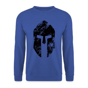 Spartanische Helm - Unisex Pullover - Royalblau - Vorne - Alina (178cm) & Michal (187cm)