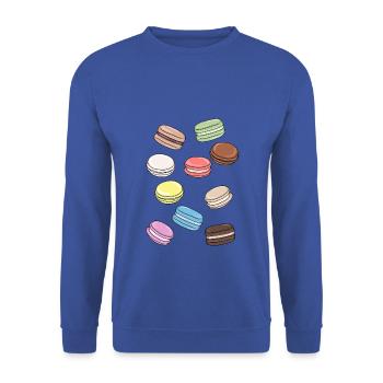 Colorful macarons sweet temptation - Unisex Sweatshirt - royal blue - Front - Alina (178cm) & Michal (187cm)
