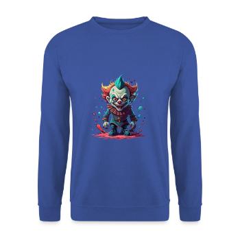 Scary clown - Unisex Sweatshirt - royal blue - Front - Alina (178cm) & Michal (187cm)