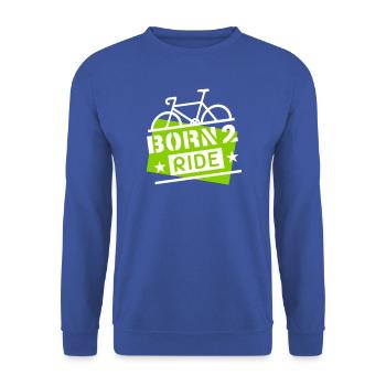 Born 2 Ride (bicycle) - Unisex Sweatshirt - royal blue - Front - Alina (178cm) & Michal (187cm)