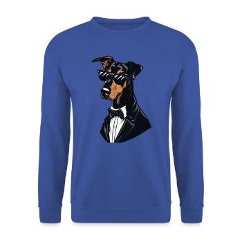 Doberman The Gentlemen - Unisex Sweatshirt - royal blue - Front - Alina (178cm) & Michal (187cm)