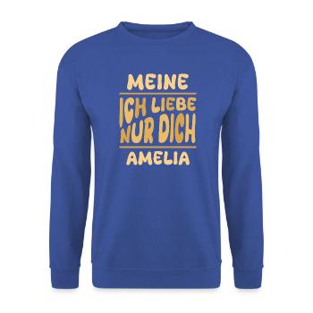 Amelia - Unisex Pullover - Royalblau - Vorne - Alina (178cm) & Michal (187cm)