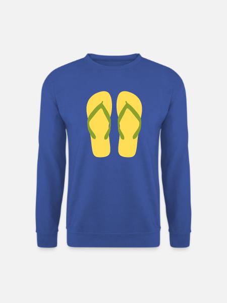Sonnengelbe Flipflops - Unisex Pullover - Royalblau