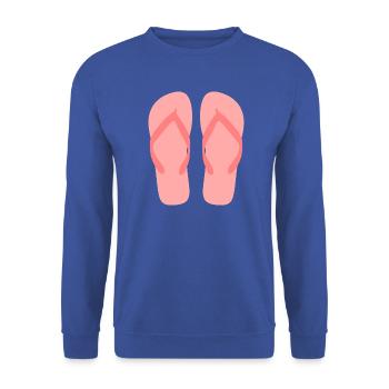 Bubblegum-rosa Flip-Flop-Kunst - Unisex Pullover - Royalblau - Vorne - Alina (178cm) & Michal (187cm)