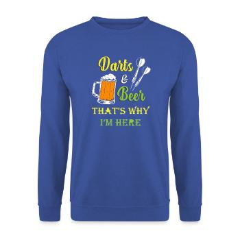 Dart Dartboard Dartpfeil - Unisex Pullover - Royalblau - Vorne - Alina (178cm) & Michal (187cm)