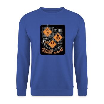 Pyro Gefahrgut - Unisex Pullover - Royalblau - Vorne - Alina (178cm) & Michal (187cm)