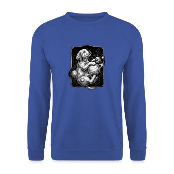 Hunde Kosmos - Unisex Pullover - Royalblau - Vorne - Alina (178cm) & Michal (187cm)