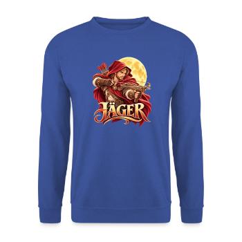 Mondlichtjäger - Unisex Pullover - Royalblau - Vorne - Alina (178cm) & Michal (187cm)