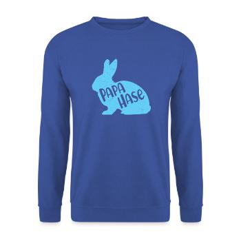 Papa Hase Frohe Ostern Vater Hasenpapa Osterhase - Unisex Pullover - Royalblau - Vorne - Alina (178cm) & Michal (187cm)