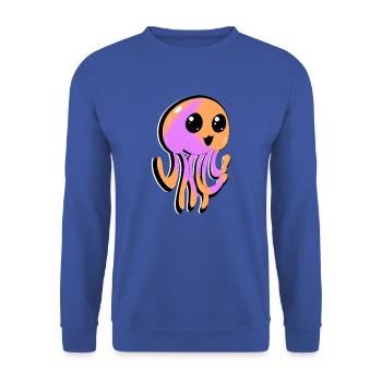 Cute purple orange comic/anime jellyfish - Unisex Sweatshirt - royal blue - Front - Alina (178cm) & Michal (187cm)