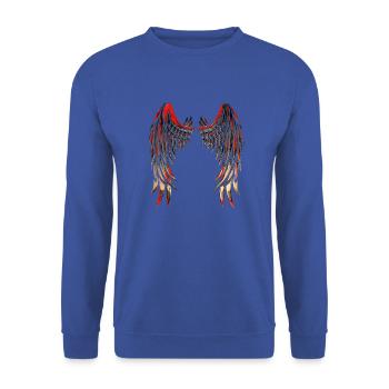 Fighting Angel Blood Wings - Unisex Pullover - Royalblau - Vorne - Alina (178cm) & Michal (187cm)