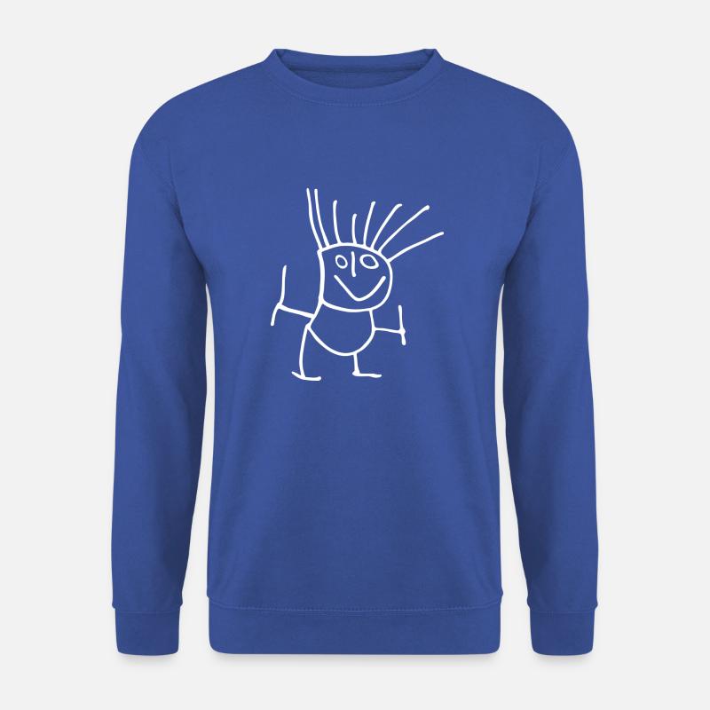 Strichmaennchen Manu weiss - Unisex Pullover - Royalblau