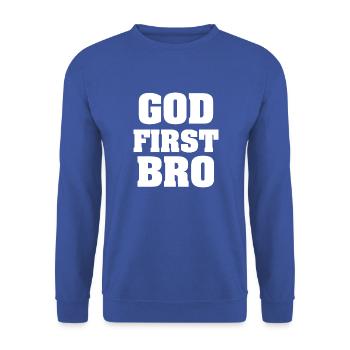 God first bro - Unisex Sweatshirt - royal blue - Front - Alina (178cm) & Michal (187cm)