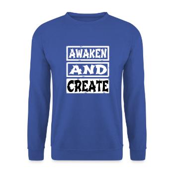 invention funny sayings advancement improvement - Unisex Sweatshirt - royal blue - Front - Alina (178cm) & Michal (187cm)