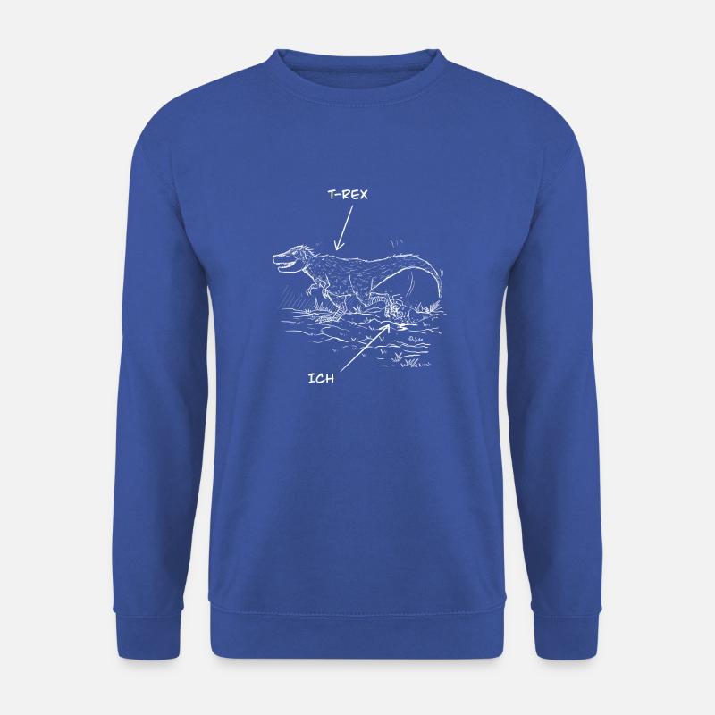 T-Rex Fun White - Unisex Pullover - Royalblau