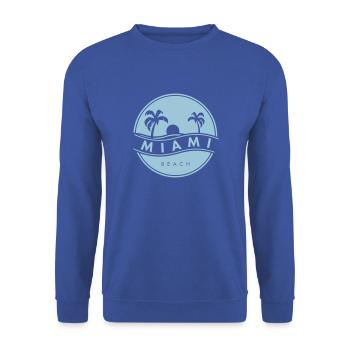 Miami Beach - Unisex Pullover - Royalblau - Vorne - Alina (178cm) & Michal (187cm)