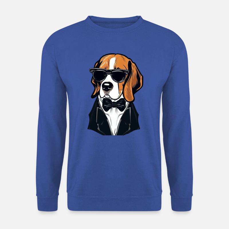 Beagle trägt Sonnenbrille - Unisex Pullover - Royalblau