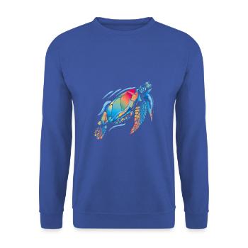 Tortue de mer - Sweat-shirt Unisexe - bleu royal - Devant - Alina (178cm) & Michal (187cm)