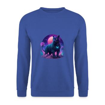 Panter noir - Sweat-shirt Unisexe - bleu royal - Devant - Alina (178cm) & Michal (187cm)