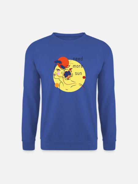 Sonnenporträt mit Blumen - Unisex Pullover - Royalblau