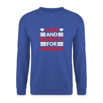 Respekt Akzeptanz Toleranz Anerkennung Geltung - Unisex Pullover - Royalblau - Vorne - Alina (178cm) & Michal (187cm)