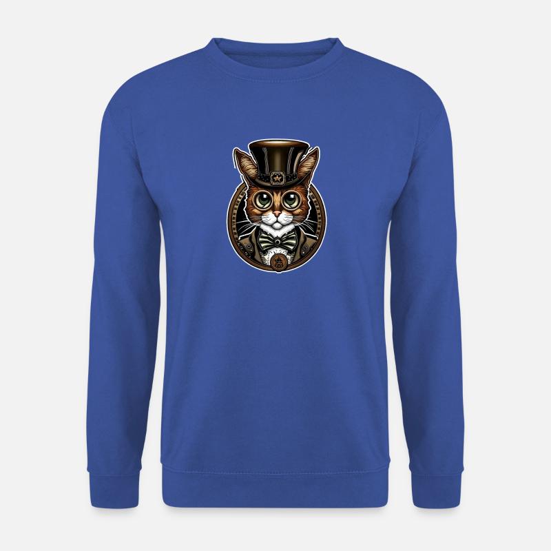 Steampunk Katze 02 - Unisex Pullover - Royalblau