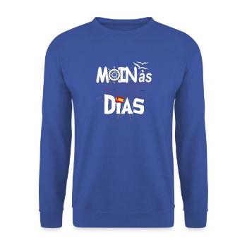 MOINas Dias - Unisex Pullover - Royalblau - Vorne - Alina (178cm) & Michal (187cm)