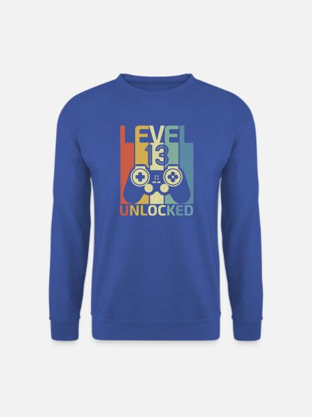 Level 13 freigeschalteter lustiger Videospieler zum 13. Geburtstag - Unisex Pullover - Royalblau