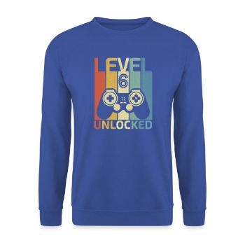 Level 6 Entsperrtes Hemd Video Gamer 6. Geburtstag - Unisex Pullover - Royalblau - Vorne - Alina (178cm) & Michal (187cm)