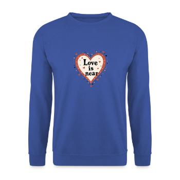 Love is near - Unisex Pullover - Royalblau - Vorne - Alina (178cm) & Michal (187cm)