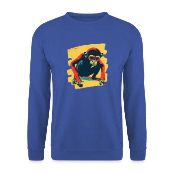 Affe - Unisex Pullover - Royalblau - Vorne - Alina (178cm) & Michal (187cm)