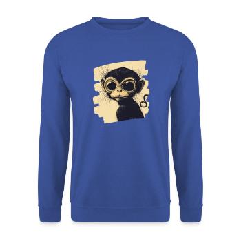 Affe - Unisex Pullover - Royalblau - Vorne - Alina (178cm) & Michal (187cm)