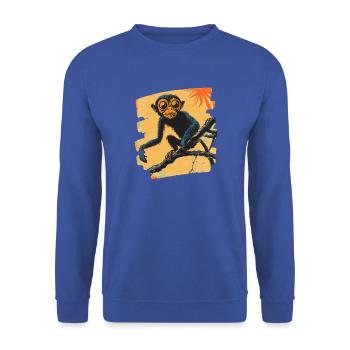 Affe - Unisex Pullover - Royalblau - Vorne - Alina (178cm) & Michal (187cm)