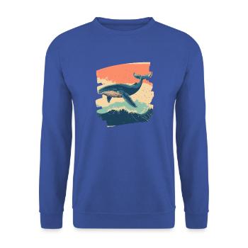 Walfisch - Unisex Pullover - Royalblau - Vorne - Alina (178cm) & Michal (187cm)