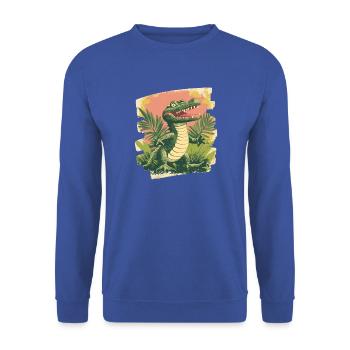 Krokodil - Unisex Pullover - Royalblau - Vorne - Alina (178cm) & Michal (187cm)