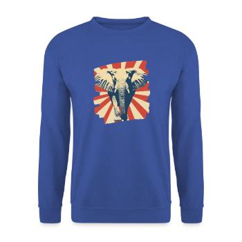 Elefant - Unisex Pullover - Royalblau - Vorne - Alina (178cm) & Michal (187cm)