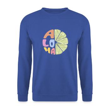 Aloha - Unisex Pullover - Royalblau - Vorne - Alina (178cm) & Michal (187cm)