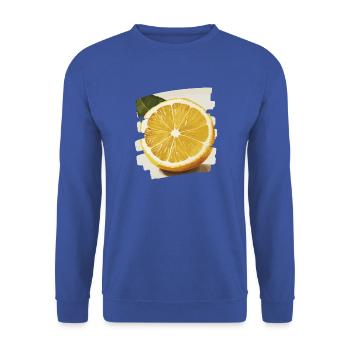 Zitrone - Unisex Pullover - Royalblau - Vorne - Alina (178cm) & Michal (187cm)