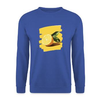 Zitrone - Unisex Pullover - Royalblau - Vorne - Alina (178cm) & Michal (187cm)