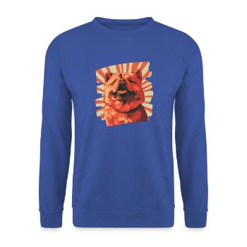 Chow Chow - Unisex Pullover - Royalblau - Vorne - Alina (178cm) & Michal (187cm)
