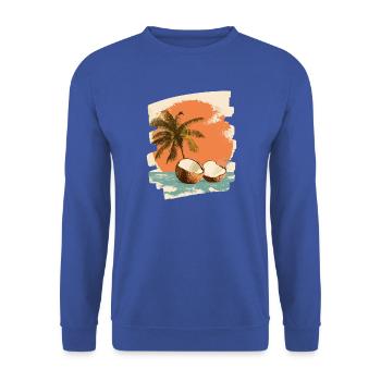 Kokosnuss Coconut - Unisex Pullover - Royalblau - Vorne - Alina (178cm) & Michal (187cm)