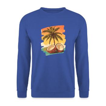 Kokosnuss Coconut - Unisex Pullover - Royalblau - Vorne - Alina (178cm) & Michal (187cm)