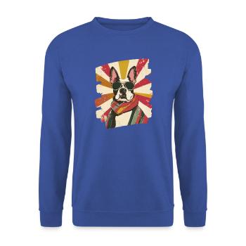 Bullterrier Kampfhund Hunderasse - Unisex Pullover - Royalblau - Vorne - Alina (178cm) & Michal (187cm)