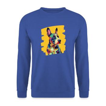 Bullterrier Kampfhund Hunderasse - Unisex Pullover - Royalblau - Vorne - Alina (178cm) & Michal (187cm)