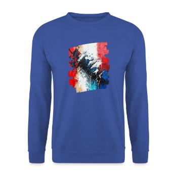Frankreich Flagge Französisch - Unisex Pullover - Royalblau - Vorne - Alina (178cm) & Michal (187cm)