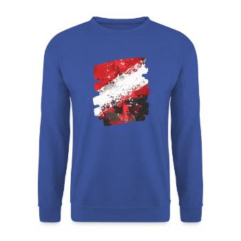 Österreich Flagge Austria - Unisex Pullover - Royalblau - Vorne - Alina (178cm) & Michal (187cm)