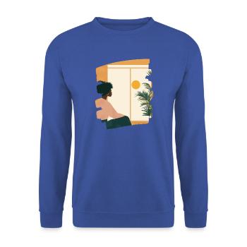 Relax Meditation Selfcare Me-Time - Unisex Pullover - Royalblau - Vorne - Alina (178cm) & Michal (187cm)
