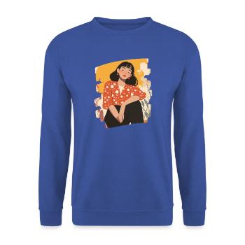 Relax Meditation Selfcare Me-Time - Unisex Pullover - Royalblau - Vorne - Alina (178cm) & Michal (187cm)