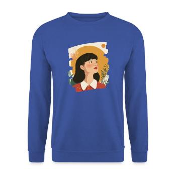 Relax Meditation Selfcare Me-Time - Unisex Pullover - Royalblau - Vorne - Alina (178cm) & Michal (187cm)